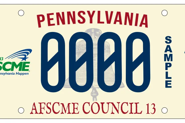 afscme license plate sample