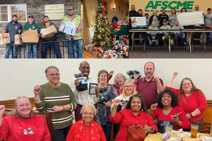 collage of photos of afscme local community service