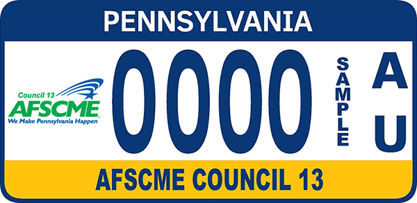 afscme-council-13-license-plate