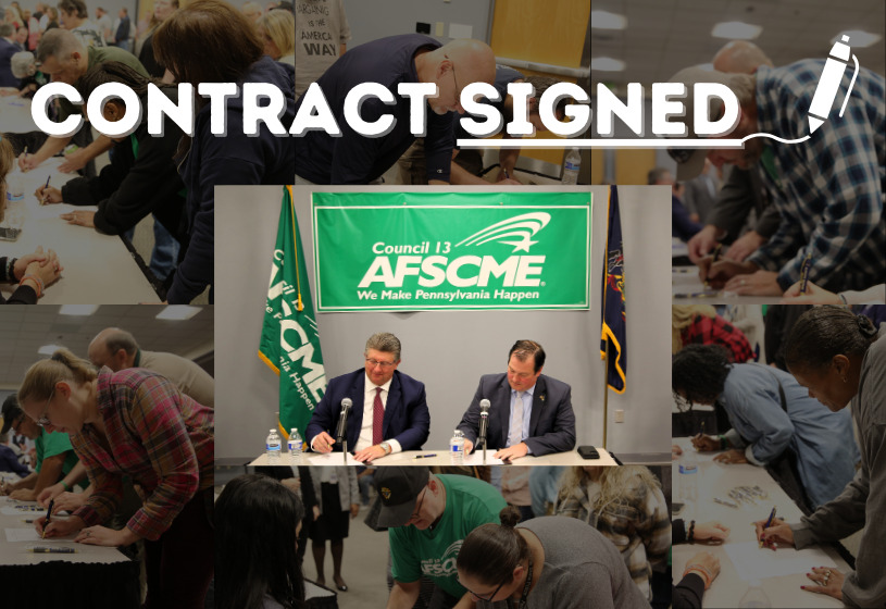 AFSCME leaders, Commonwealth officials sign new state contract